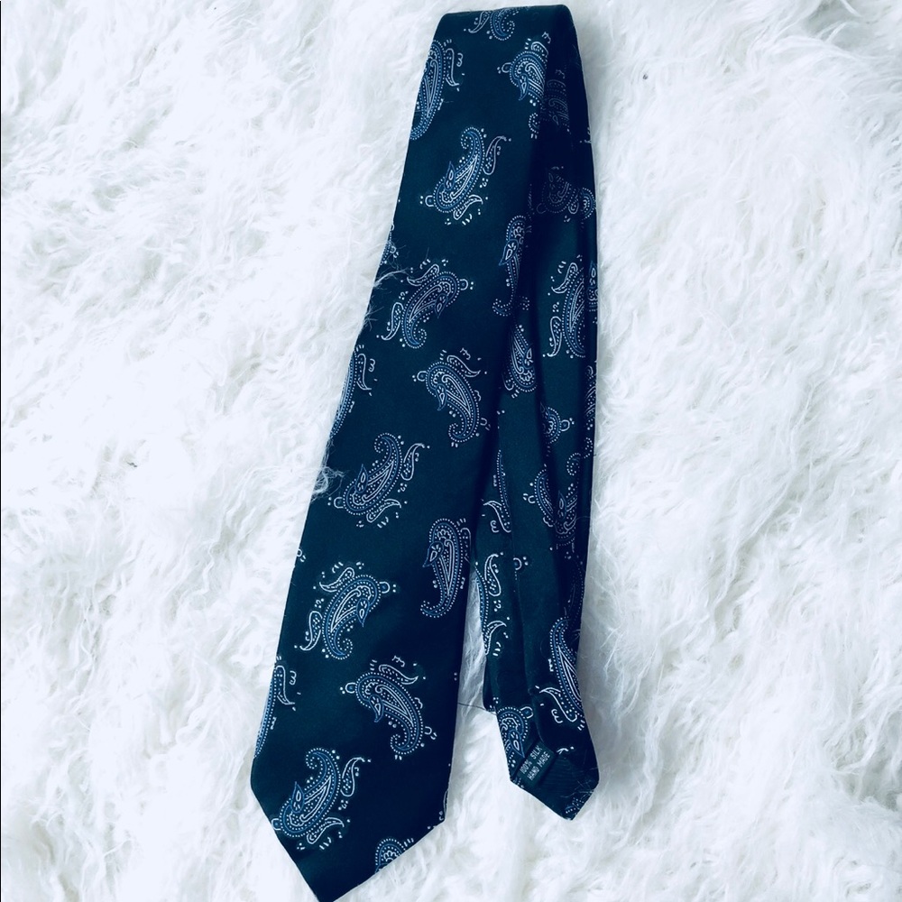 Italy made silk tie blue